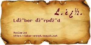 Léber Árpád névjegykártya